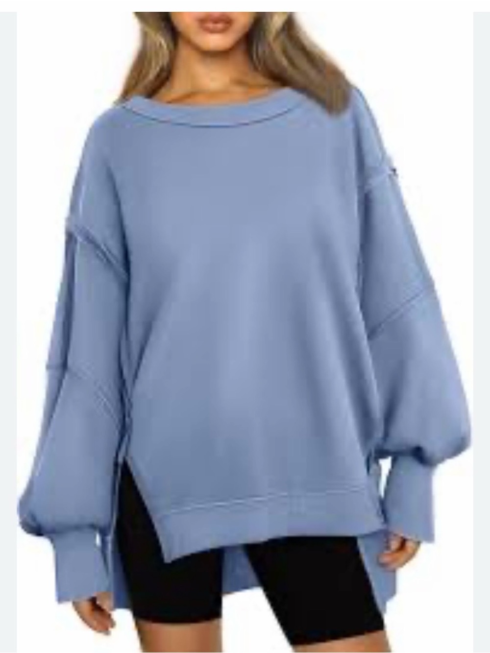 Trendy Queen Light Blue Oversized Women’s Sweatshirt 💕HP💕